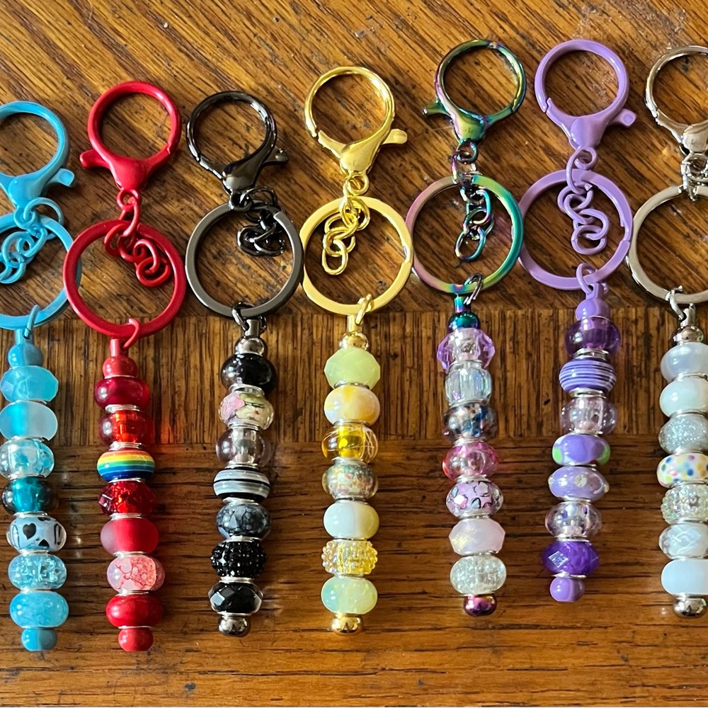 Colorful Beaded Keychains Set